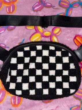 Black & White Checkerboard Fanny Pack